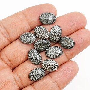 Cabochão liso de coral preto, calibrado, formato redondo de 8 x 8 mm, cabochão de coral fóssil, atacado, lote inteiro de pedras preciosas para fazer joias