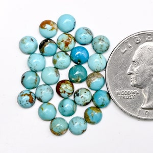 5 mm verpakking van 25 stuks natuurlijke Kingman turkoois gladde cabochon losse edelsteen voor het maken van sieraden, hangers, ringen