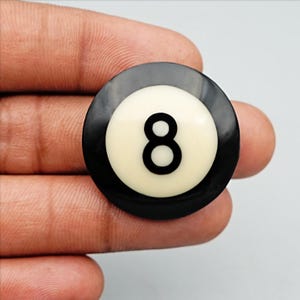 Billard 8 Ball Runde Kugel Cabochon, 8 Ball Pool Cabochon, Schmuckherstellung Cabochon, Billard 8 Ball einzigartige Cabochons zur Schmuckherstellung