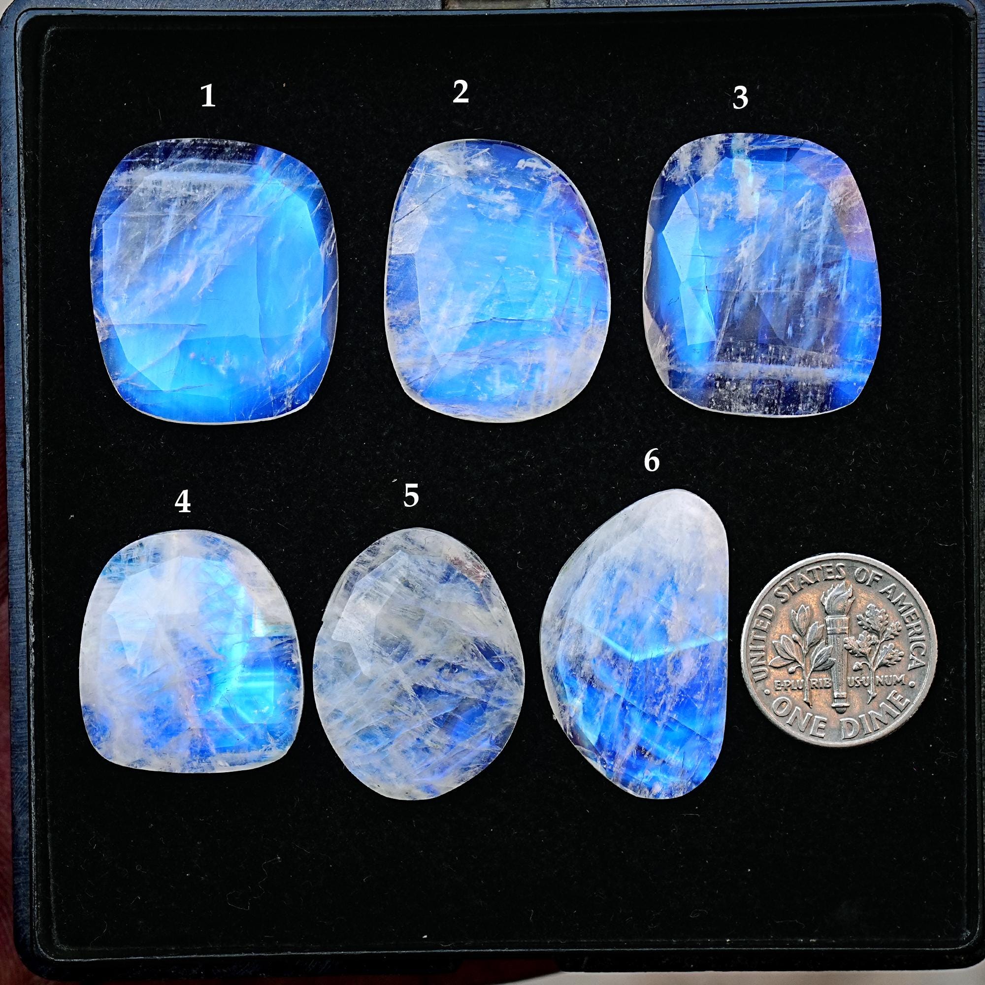 Lot De Cabochons Ronds En Pierre De Lune Bleue Naturelle - 150 Carats - 25-30 Pièces - Inde - Neuf Sans Emballage