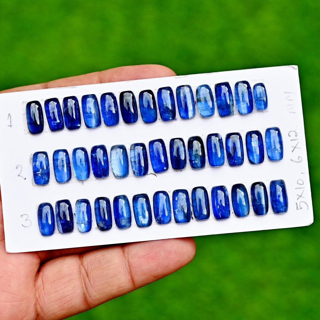 Blue Kyanite Cabochon: Kyanite Natural Flatback Loose Gemstones for ...