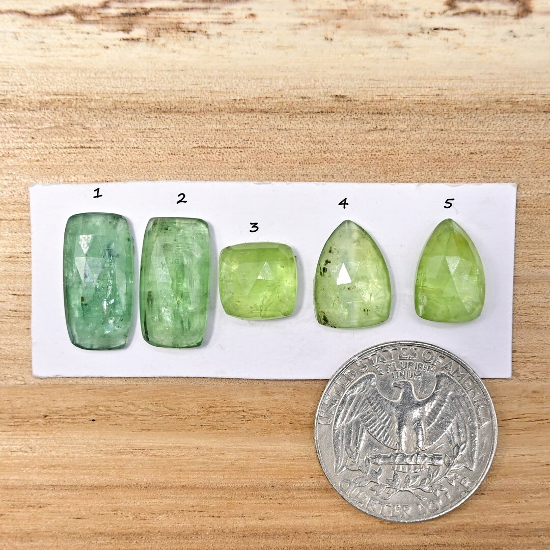 1 Pc Mint Green Kyanite Rosecut, 9x10mm9x17mm Emerald Green Kyanite Rosecut, Natural Gemstones
