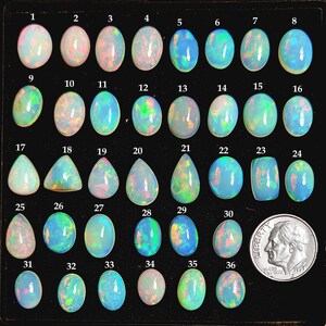 Ethiopian Opal Cabochon: Natural Opal Flatback Loose Gemstones for Jewelry Making
