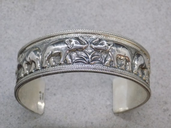 Silver Sterling .925 Thailand elephants woman's B… - image 6