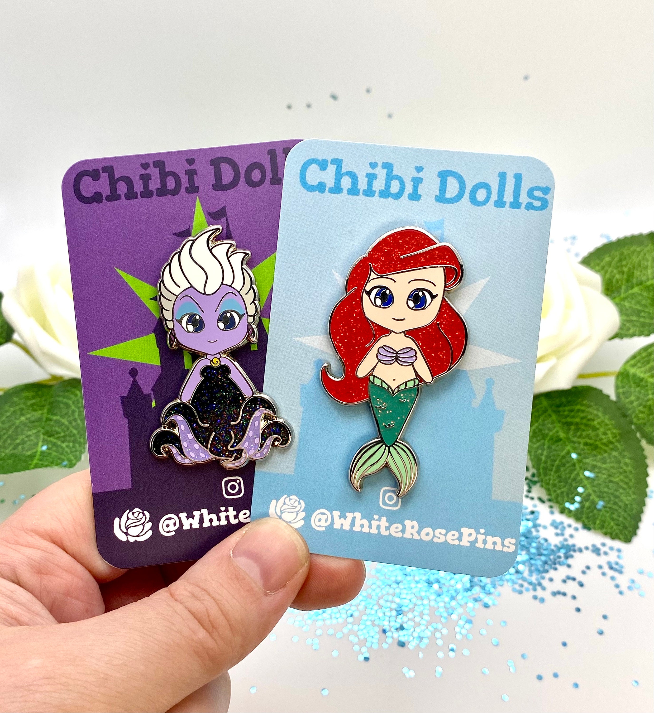 Chibi the Little Mermaid Fantasy Enamel Pin & Sticker Bundle - Etsy