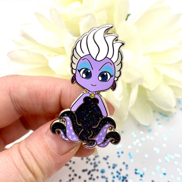 Ursula Fantasy Pin Cute Chibi Glitter Enamel Pin