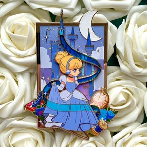 Cinderella Fantasy Enamel Pin, Castle Cuties Series, Limited Edition LE 50, Chibi Princess, Fairy Tale, Hard Enamel Pin