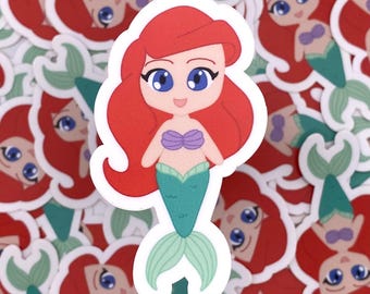 Chibi Ariel Vinyl Sticker - Mermaid