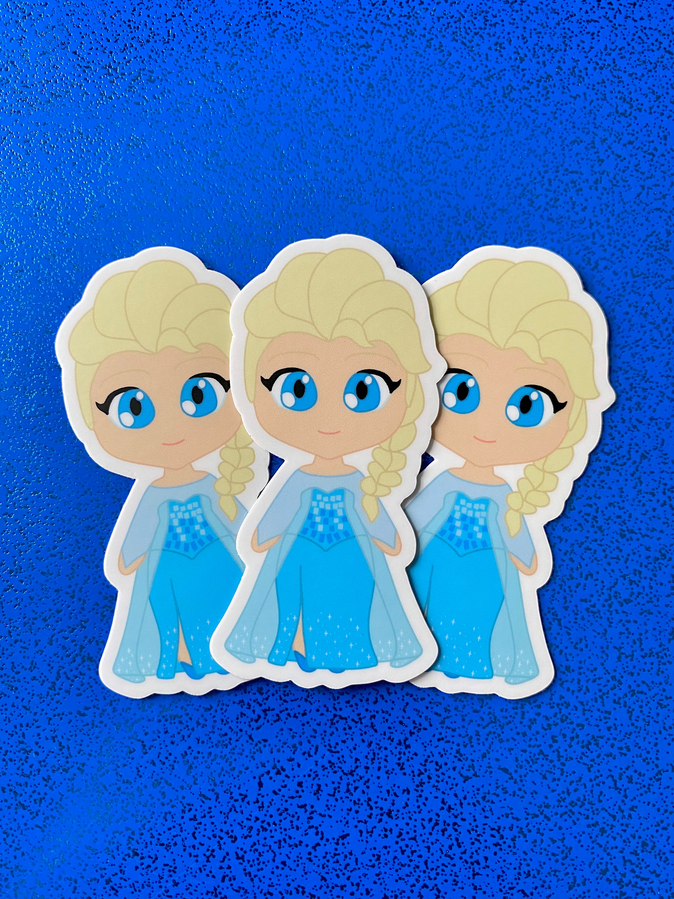 Cute Chibi Elsa Ice Queen Frozen Vinyl Sticker Etsy
