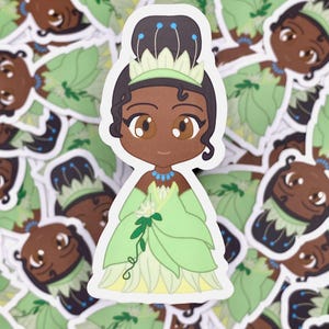 Cute Chibi Tiana Princess and the Frog Vinyl Sticker