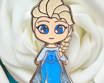 Chibi Elsa Fantasy Enamel Pin - Blue Dress
