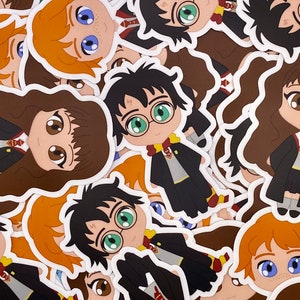 Chibi Wizard Students Vinyl Stickers Set of 3