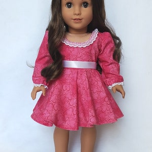 Hot Pink and Red Valentine's Dress for 18in Dolls