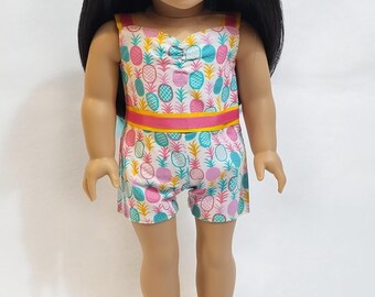 Summer Pineapple Romper for 18in Dolls