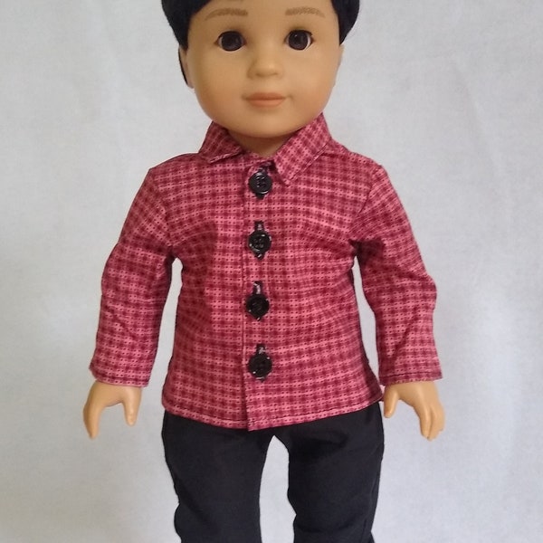 Autumn Red Shirt For 18in Dolls