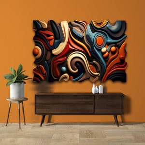 Orange Cream and Blue | High Gloss Acrylic | Abstract Art | Wall Art