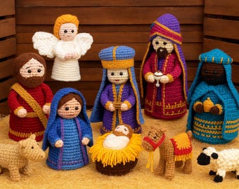 Patrón de Nacimiento de Crochet DIY: PDF paso a paso para una exhibición artesanal del Nacimiento