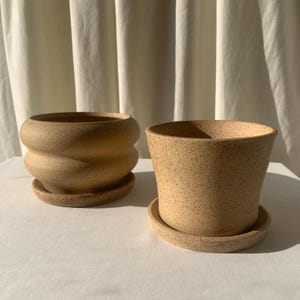 Raw Speckled Clay Planters