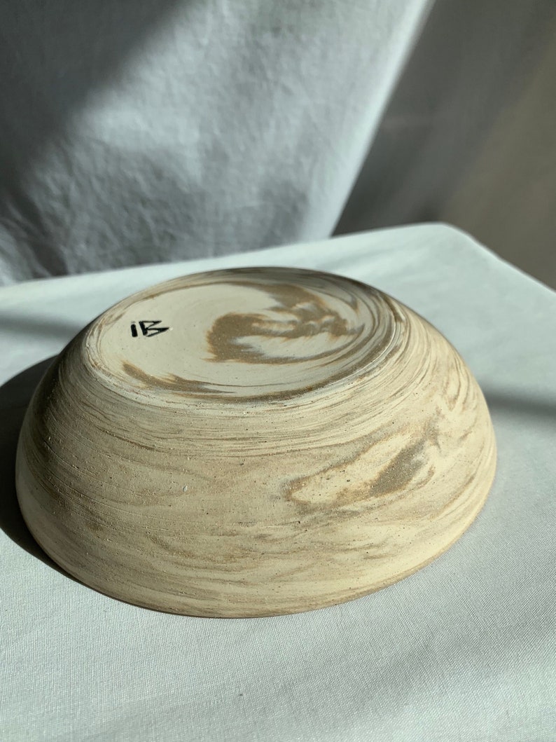 Raw Brown & White Marbled Clay Dish image 4