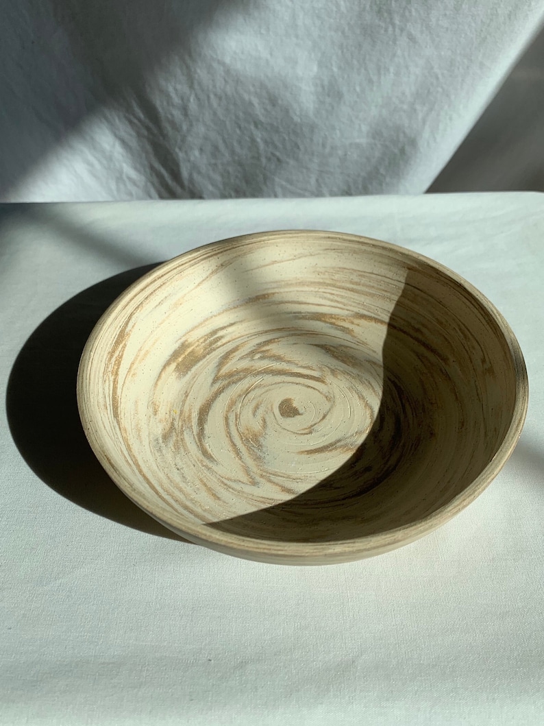 Raw Brown & White Marbled Clay Dish image 2