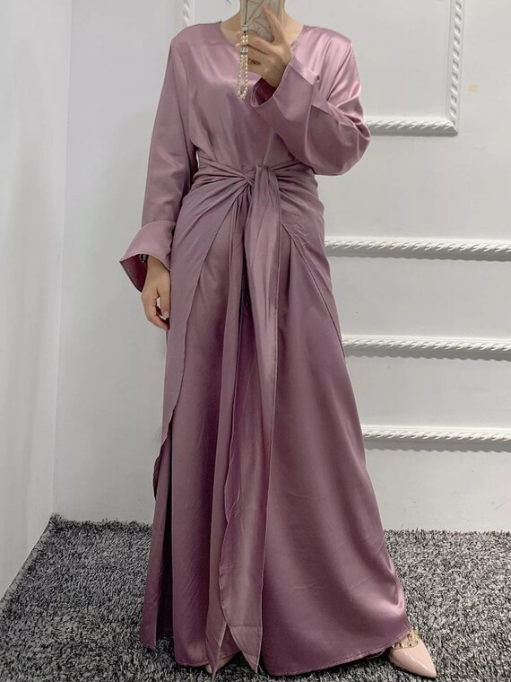 3 Peice Satin Silk Zarah Abaya - Etsy 