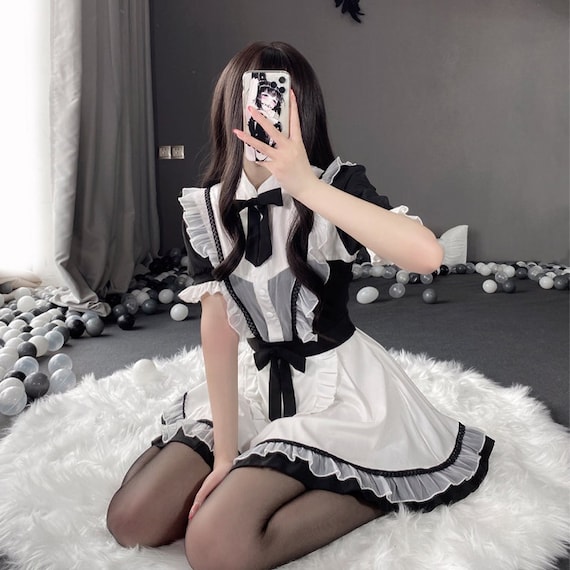 3 Piece Gothic Maid Outfit Maid Sexy Cosplay Costume Sexy Etsy