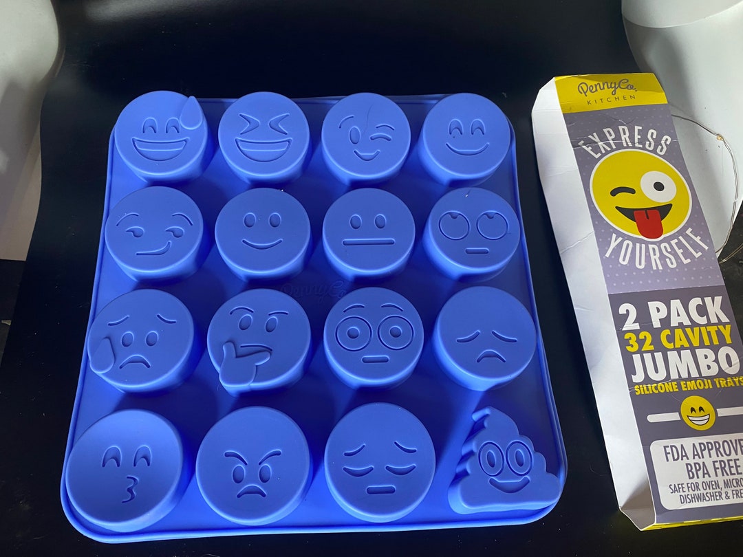 Jumbo Emoji Mold 32 Cavities 2 Molds Multiple Emojis Silicone Etsy