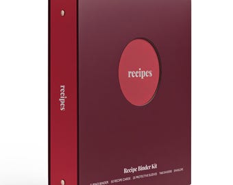 Recipe Binder – Kitchen Recipe Organizer with Protective Sleeves – Recipe Holder for Kitchen Storage