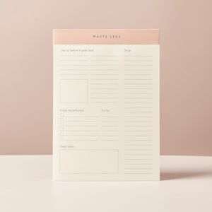 Waste Less - Track Perishables - Reduce Food Waste. Magnetic Meal Planner Pad & Grocery List, 52 Tear-Off Pages (8 x 6 in)