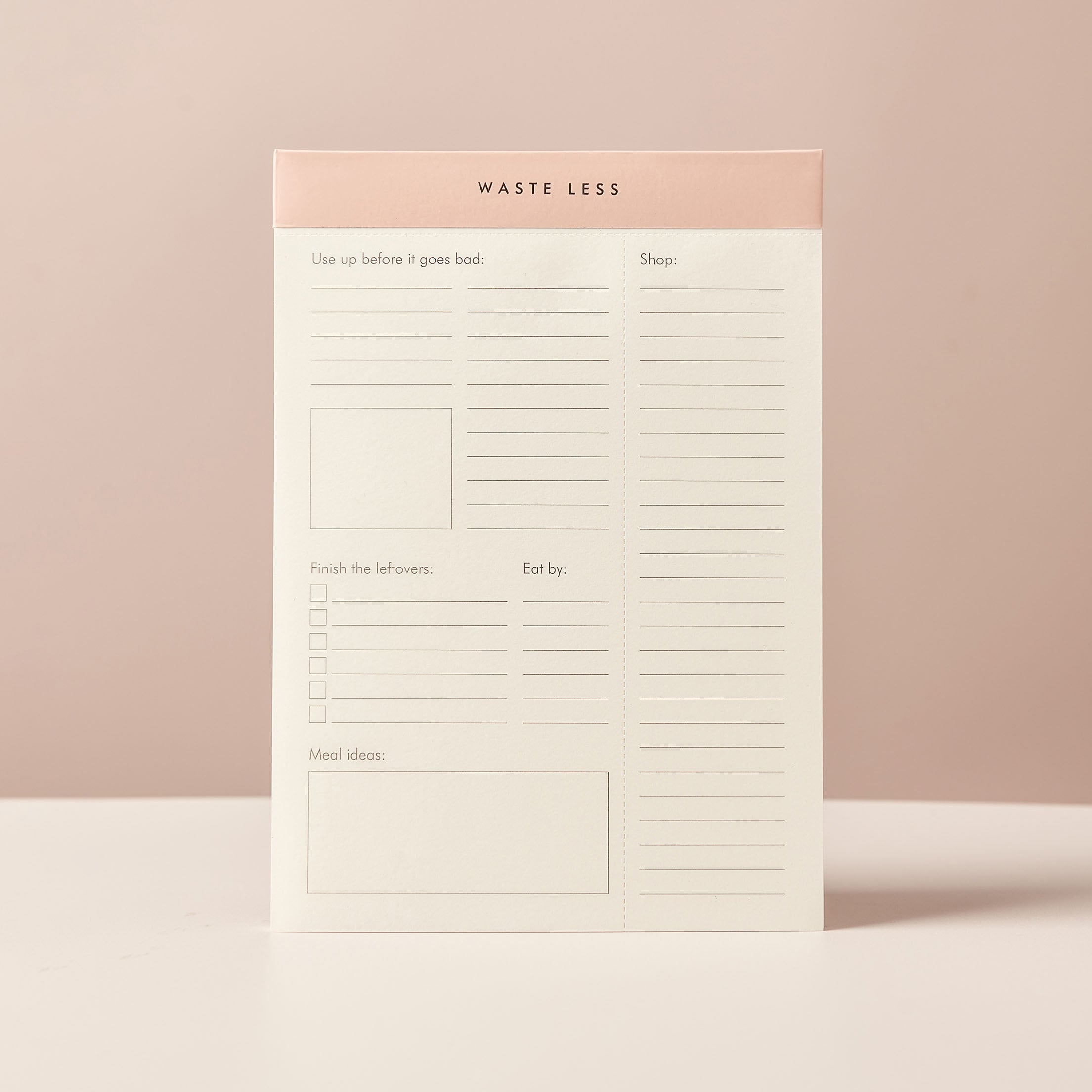 Waste Less - Track Perishables - Reduce Food Waste. Magnetic Meal Planner Pad & Grocery List, 52 Tear-Off Pages (8 x 6 in)