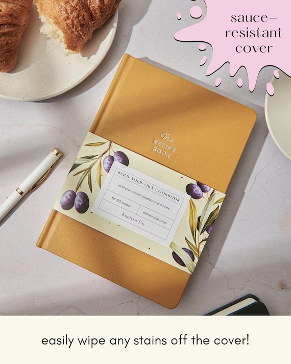 Recipe Book 100 Recipes. Keepsake Gift Hardcover Blank Recipe Book to Write in Your Own Recipes, With Journaling Prompts About the Chef. 