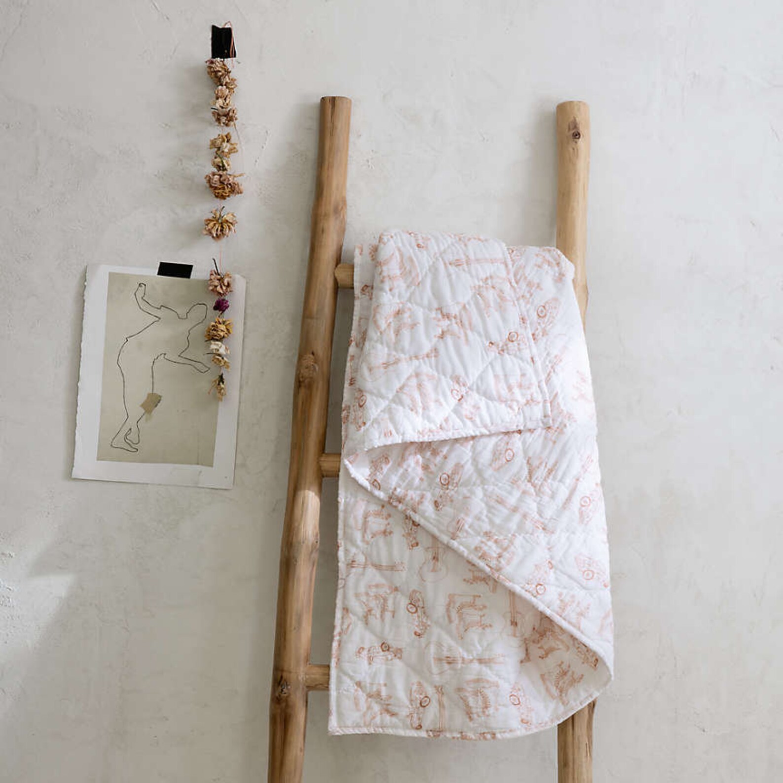 Ladder Blanket Wood Towel Rack Ladder Shelf Wood Ladder Etsy