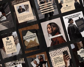 Editorial Instagram Canva Templates for Coaches | Social Media Templates | Content Creator Kit | Faceless Marketing