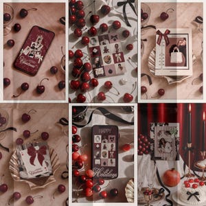 Premium luxe Christmas Canva Instagram template in an editorial chic aesthetic, ideal for social media managers and creators developing moody feminine branding, Instagram post ideas, feed inspirations, Canva story templates, holiday sale promotions, social media marketing strategies, Instagram template ideas, digital ad creative concepts, and holiday aesthetic content planning for luxury brands.