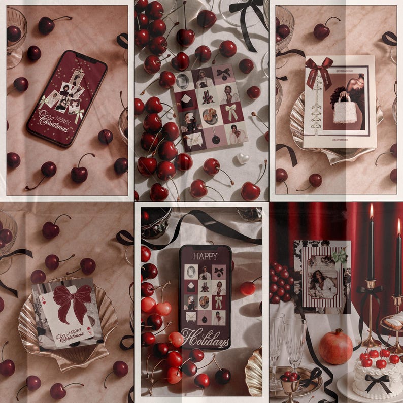 Premium luxe Christmas Canva Instagram template in an editorial chic aesthetic, ideal for social media managers and creators developing moody feminine branding, Instagram post ideas, feed inspirations, Canva story templates, holiday sale promotions, social media marketing strategies, Instagram template ideas, digital ad creative concepts, and holiday aesthetic content planning for luxury brands.