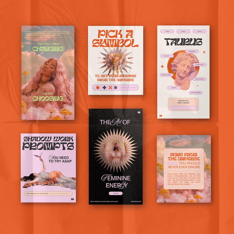 Canva Instagram templates designed for spiritual entrepreneurs, coaches, and creators building a strong Instagram brand. Includes aesthetic post templates and story layouts to support content creation, marketing, and feed consistency.