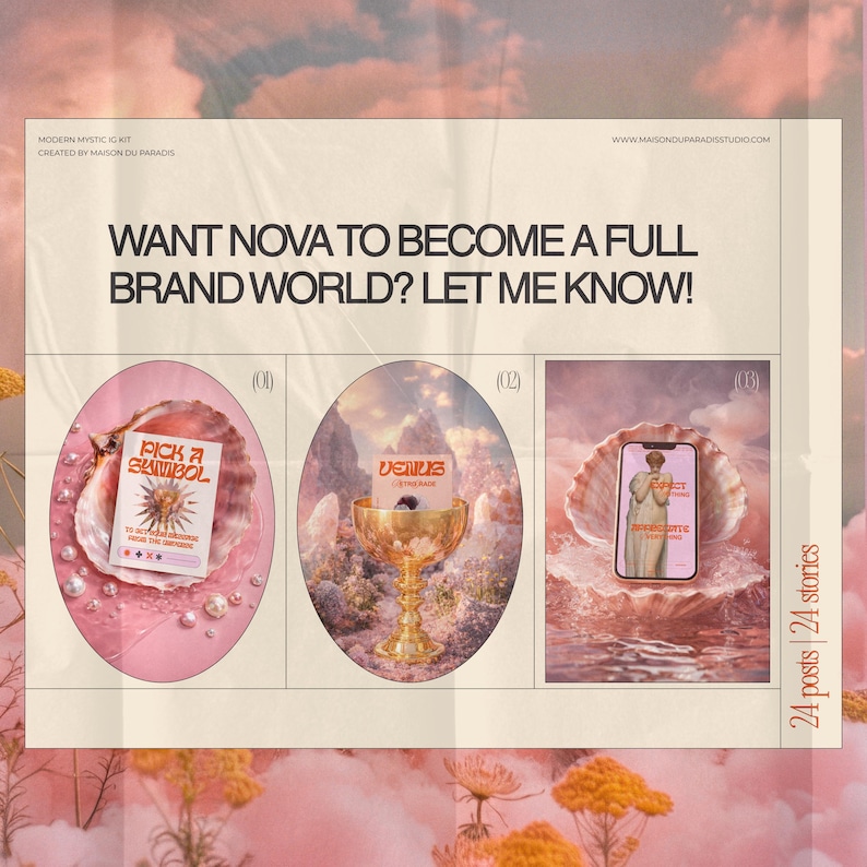 Instagram Canva templates for content creators and spiritual businesses looking to elevate their Instagram feed design. Includes reusable templates for posts and stories to support branding, content strategy, and marketing using Canva. Editable Instagram templates for Canva designed for spiritual entrepreneurs and modern mystics. This social media template pack helps you save time, stay consistent, and create an aesthetic Instagram presence that feels aligned and professional.