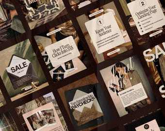 Editorial Instagram Canva Templates for Coaches | Matcha Green Social Media Templates | Faceless Marketing