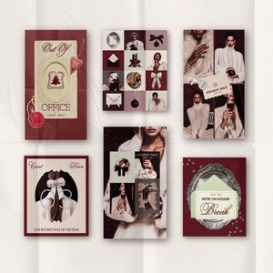 Editable chic luxury brand Christmas Instagram Canva template with moody feminine editorial design, Instagram marketing ideas, aesthetic social media templates, feed layout inspiration, Instagram story ideas, Canva template design for content creators, digital marketing ads, social media post ideas, luxe brand visuals, and holiday campaign content for coaches, influencers, and small businesses.
