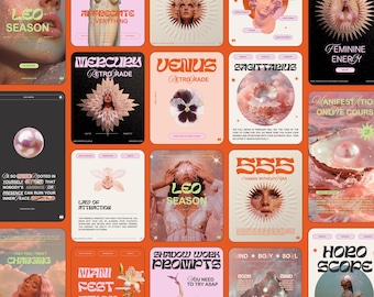 Modern Mystic Instagram Canva Templates, Bold Spiritual Branding Instagram Kit