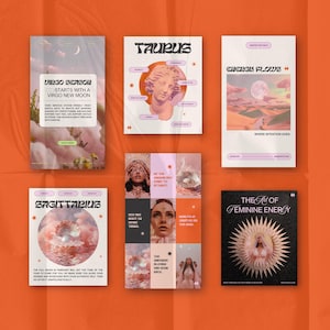 Instagram post and story templates for Canva created for modern mystics, tarot readers, astrologers, and wellness coaches. This aesthetic Instagram kit supports branding, marketing, and content consistency across your feed and stories. Canva Instagram templates designed to support spiritual social media marketing and personal branding. This modern mystic kit includes aesthetic post layouts and story designs for creators who want bold, dreamy, and aligned Instagram content.