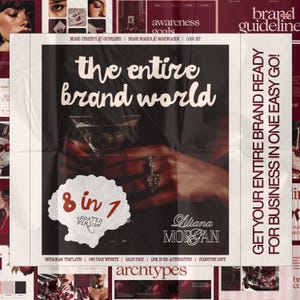 Dark Feminine Canva Mega Bundle, Complete Canva Online Business Kit, Cherry Coded Luxury Branding