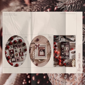 Editorial moody luxe Christmas Canva template for chic feminine branding on Instagram, offering Instagram post ideas, Canva templates for social media managers, digital marketing ads, holiday promotion graphics, Instagram feed inspiration, story layout ideas, aesthetic social media design, luxury brand visuals, and creative marketing templates for entrepreneurs and content creators. Premium brandign templates for luxury brands.