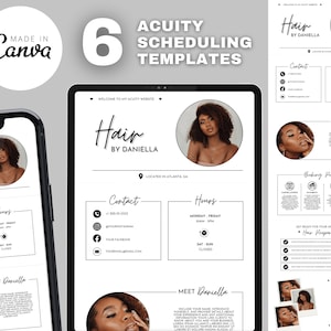 Hair Stylist Acuity Scheduling Template, Acuity Scheduling Template, Hair Stylist Website, Website Template Canva Template, Instant Download