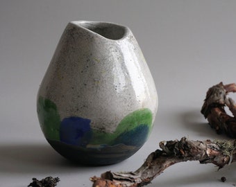 Raku Vase / Raku Pottery / Handmade Ceramic/ Distinctive Handcrafted Ceramic Vase / Wabi-Sabi Ceramic / Flower Vase/ Gift /Home Decor Accent