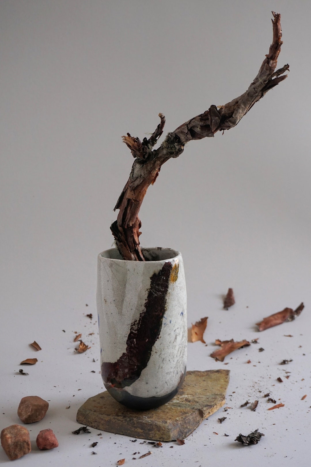 Raku Vase / Raku Pottery / Handmade Ceramic/ Distinctive Handcrafted ...