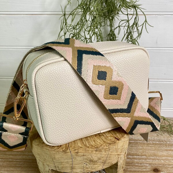 Crème Crossbody Tas, Ivoren Tas, Crème Vegan Lederen Portemonnee, Ivoor Niet-lederen Tas, Uit witte handtas, Crème Portemonnee, Crème Gitaarband Portemonnee