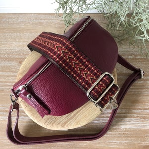 Burgundy Leather Bum Bag, Real Leather Chest Bag, Real Leather Waist Bag, Wine Real Leather Crossbody, Dark Red Bum Bag, Maroon Chest Bag