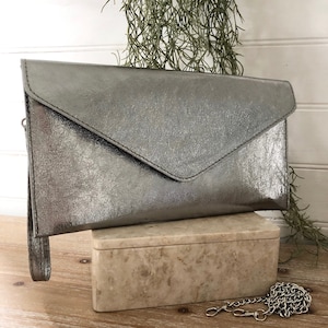 Sac en cuir métallisé, Pochette fuchsia, Pochette violette, Pochette en or, Pochette en argent, Pochette en bronze, Porte-monnaie en or rose, Pochette verte, Porte-monnaie olive