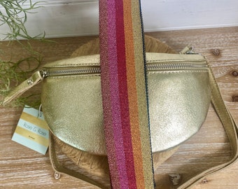 Gold Sling Bag, Gold Bum Bag, Gold Bag, Gold Waist Bag, Gold Crossbody Bag, Gold Chest Bag, Gold Bag, Gold Fanny Pack Bag, Metallic Bum Bag